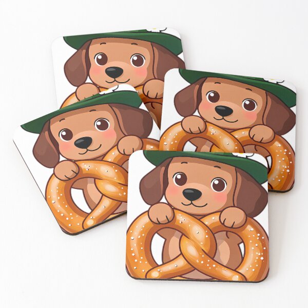 Item preview, Dachshund in Alpine Hat Peeking Through Giant Pretzel designed and sold by pumsquare.