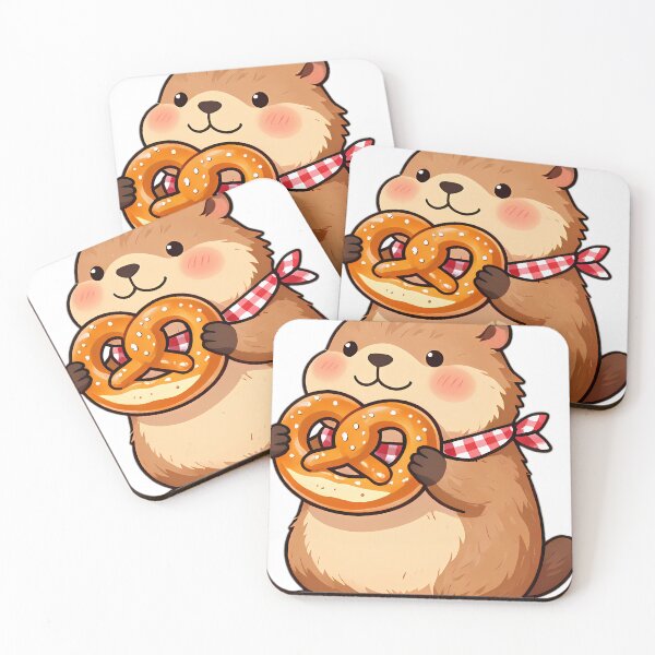 Item preview, Chubby Alpine Marmot Munching Bavarian Pretzel designed and sold by pumsquare.