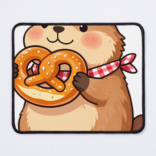 Item preview, Chubby Alpine Marmot Munching Bavarian Pretzel designed and sold by pumsquare.