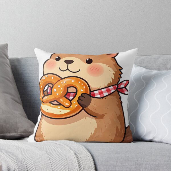 Item preview, Chubby Alpine Marmot Munching Bavarian Pretzel designed and sold by pumsquare.