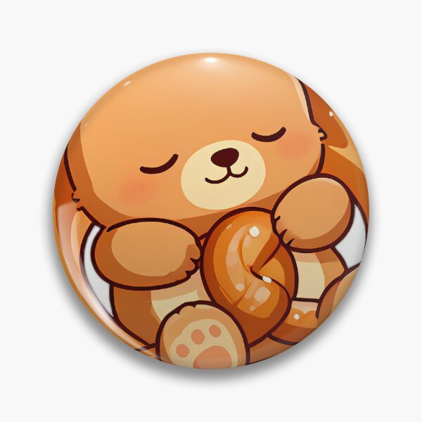 Item preview, Teddy Bear Cub Sleeping on Warm Pretzel Pillow designed and sold by pumsquare.