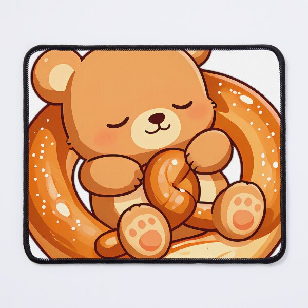 Item preview, Teddy Bear Cub Sleeping on Warm Pretzel Pillow designed and sold by pumsquare.