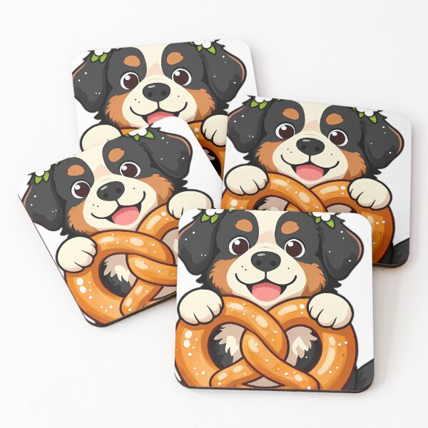 Item preview, Bernese Mountain Dog Puppy Peeking Through Pretzel designed and sold by pumsquare.