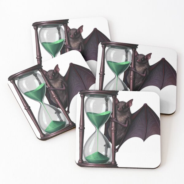 Item preview, Gothic Fruit Bat Obsidian Hourglass designed and sold by IllumeInk.
