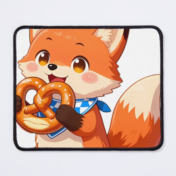 Item preview, Baby Red Fox Munching Big Bavarian Pretzel designed and sold by pumsquare.