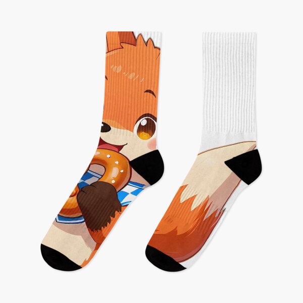 Item preview, Baby Red Fox Munching Big Bavarian Pretzel designed and sold by pumsquare.