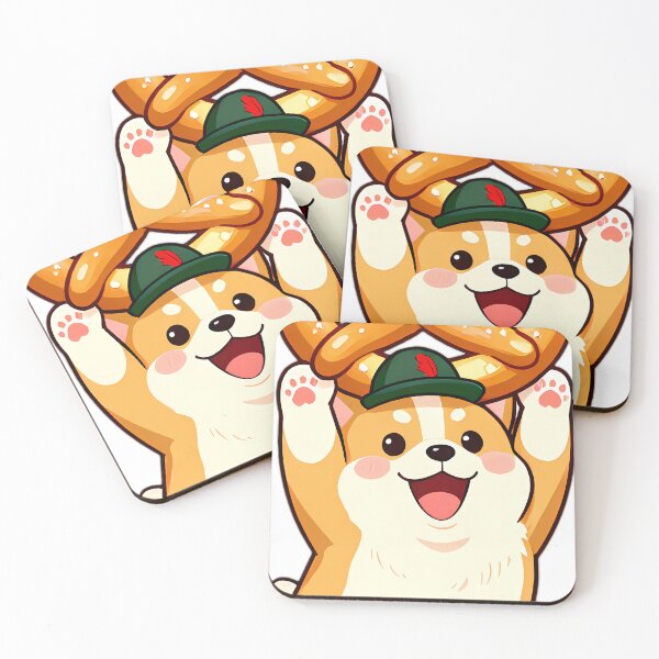 Item preview, Happy Corgi Hoisting Oktoberfest Pretzel Overhead designed and sold by pumsquare.