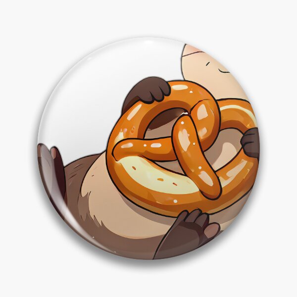 Item preview, Cute River Otter Floating on Giant Pretzel Raft designed and sold by pumsquare.