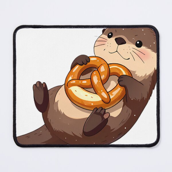 Item preview, Cute River Otter Floating on Giant Pretzel Raft designed and sold by pumsquare.
