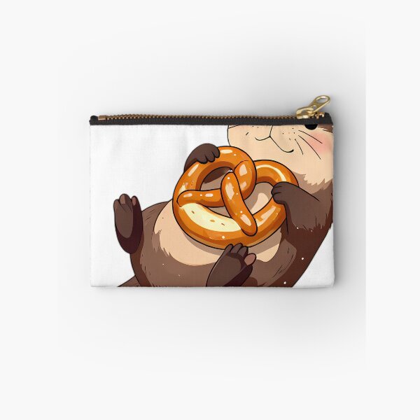 Item preview, Cute River Otter Floating on Giant Pretzel Raft designed and sold by pumsquare.