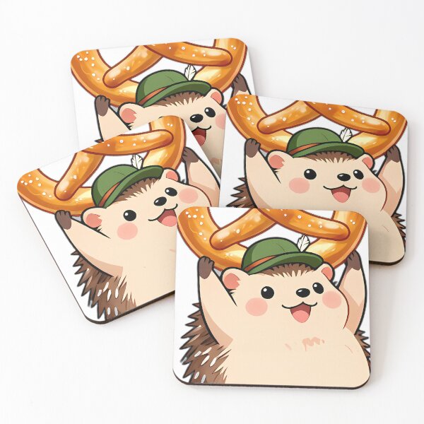 Item preview, Cute Hedgehog Hoisting Oktoberfest Pretzel designed and sold by pumsquare.