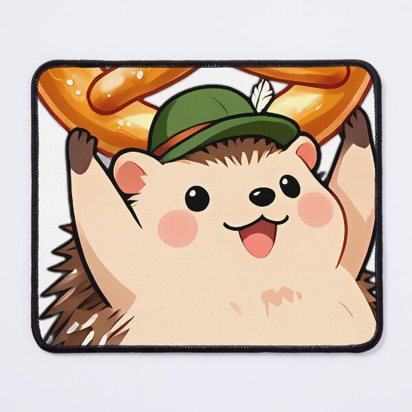Item preview, Cute Hedgehog Hoisting Oktoberfest Pretzel designed and sold by pumsquare.