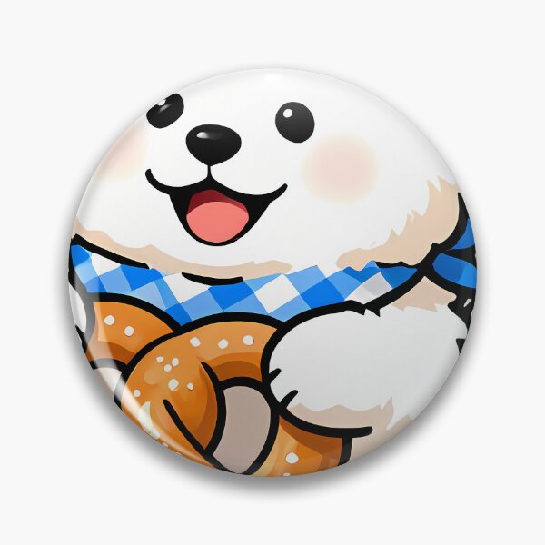 Item preview, Fluffy Samoyed Puppy Peeking Through Pretzel designed and sold by pumsquare.