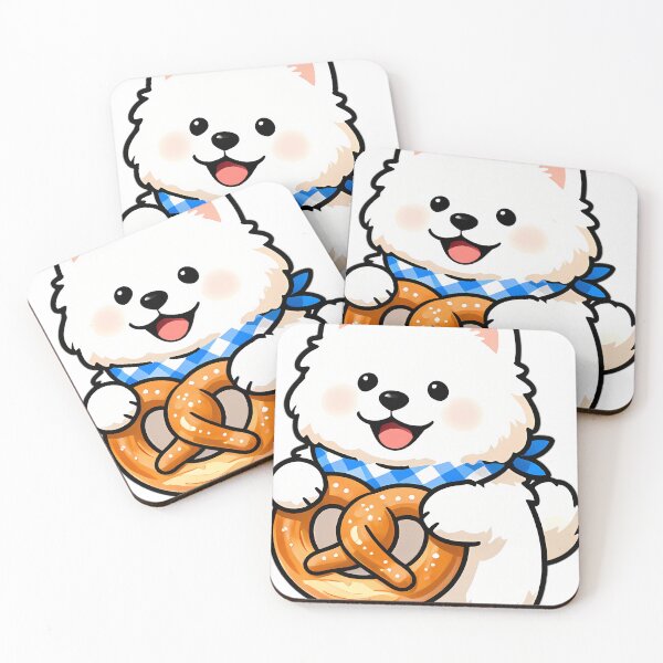 Item preview, Fluffy Samoyed Puppy Peeking Through Pretzel designed and sold by pumsquare.