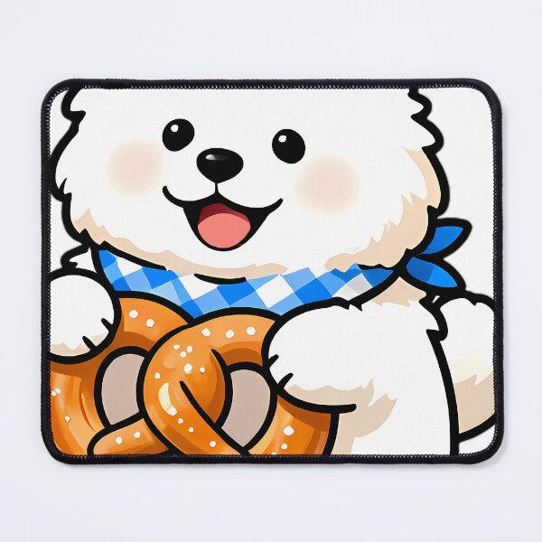 Item preview, Fluffy Samoyed Puppy Peeking Through Pretzel designed and sold by pumsquare.