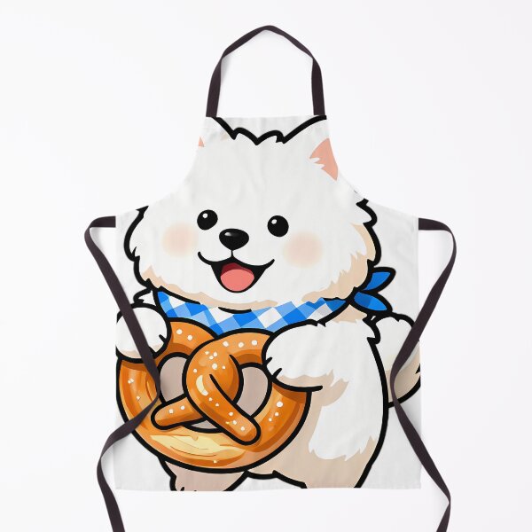 Item preview, Fluffy Samoyed Puppy Peeking Through Pretzel designed and sold by pumsquare.