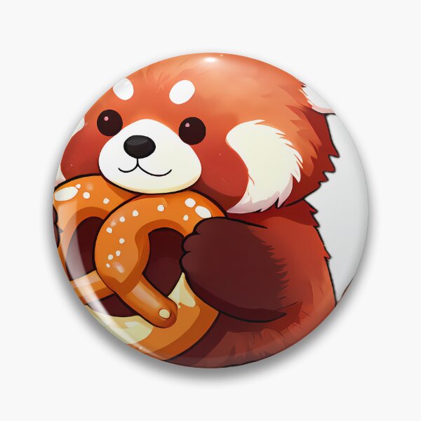 Item preview, Chubby Red Panda Munching Bavarian Pretzel designed and sold by pumsquare.