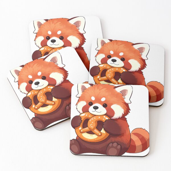 Item preview, Chubby Red Panda Munching Bavarian Pretzel designed and sold by pumsquare.