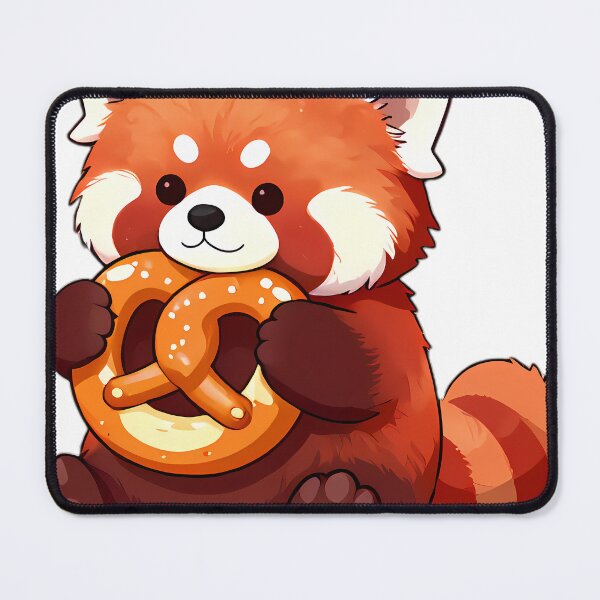 Item preview, Chubby Red Panda Munching Bavarian Pretzel designed and sold by pumsquare.