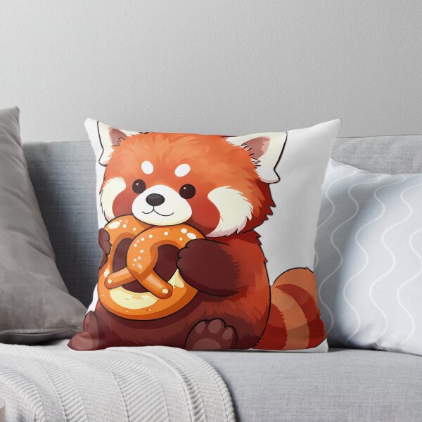 Item preview, Chubby Red Panda Munching Bavarian Pretzel designed and sold by pumsquare.