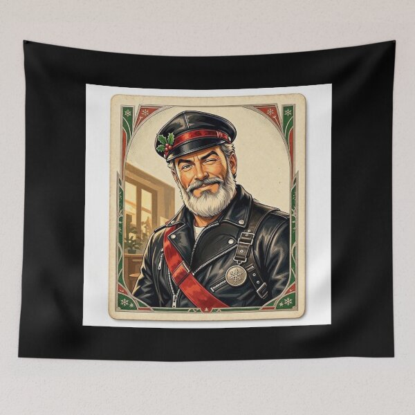 Item preview, Daddy Christmas Is Coming - Gay Leather Retro Collection Graphic Design designed and sold by ItsAKinkThing.