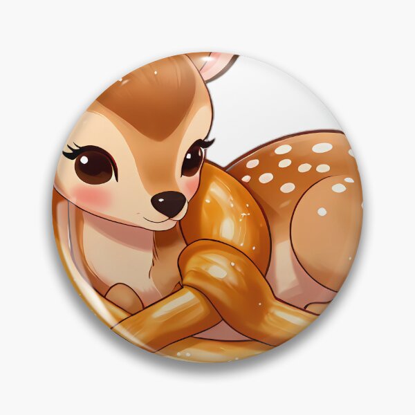 Item preview, Baby Fawn Resting Chin on Warm Pretzel Pillow designed and sold by pumsquare.