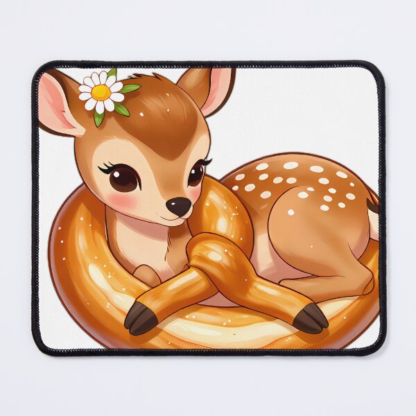 Item preview, Baby Fawn Resting Chin on Warm Pretzel Pillow designed and sold by pumsquare.