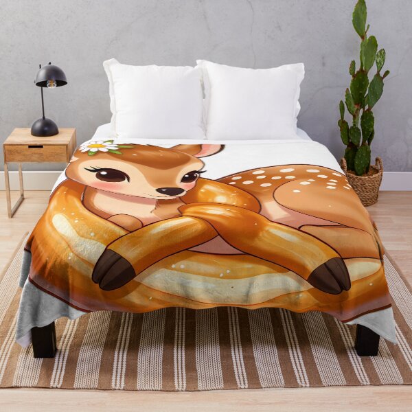 Item preview, Baby Fawn Resting Chin on Warm Pretzel Pillow designed and sold by pumsquare.
