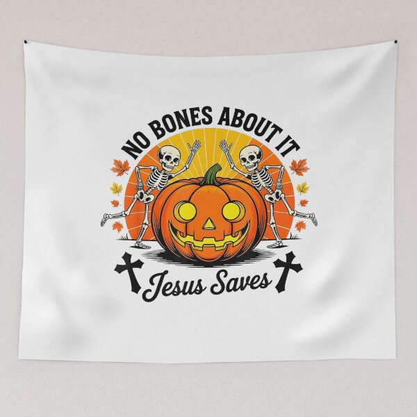 Item preview, Funny No Bones About Jesus Saves Pumpkin Skeleton Halloween designed and sold by Quaticsapp.