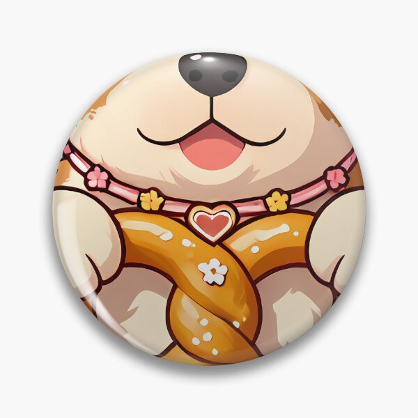 Item preview, Saint Bernard Puppy with Gingerbread Heart and Pretzel designed and sold by pumsquare.
