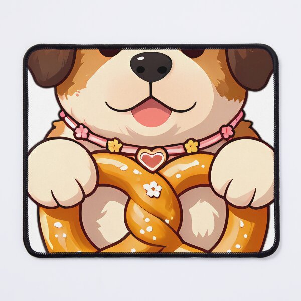Item preview, Saint Bernard Puppy with Gingerbread Heart and Pretzel designed and sold by pumsquare.