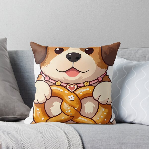 Item preview, Saint Bernard Puppy with Gingerbread Heart and Pretzel designed and sold by pumsquare.