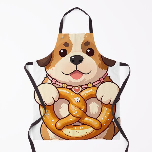 Item preview, Saint Bernard Puppy with Gingerbread Heart and Pretzel designed and sold by pumsquare.