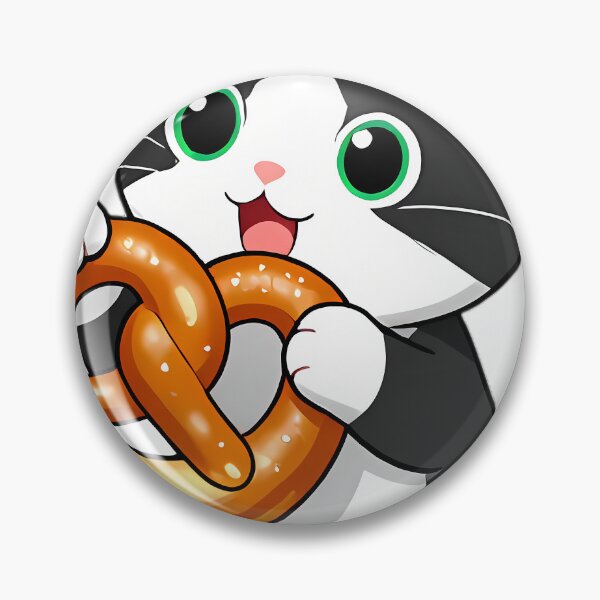 Item preview, Tuxedo Kitten Playfully Biting Bavarian Pretzel Knot designed and sold by pumsquare.
