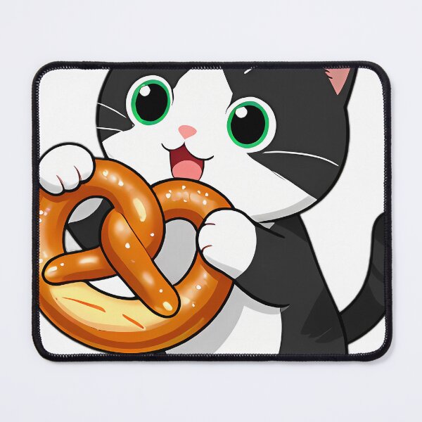 Item preview, Tuxedo Kitten Playfully Biting Bavarian Pretzel Knot designed and sold by pumsquare.
