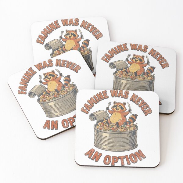Item preview, Famine Was Never An Option - Funny Trash Panda Raccoon Foodie Retro designed and sold by HappyHarmony40.