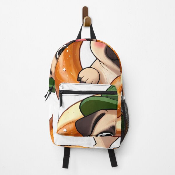 Item preview, Chubby Pug Puppy Peeking Through Giant Pretzel designed and sold by pumsquare.