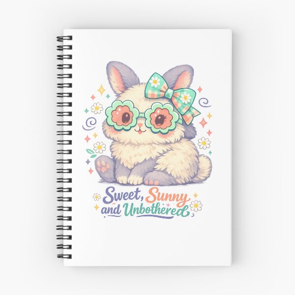 Item preview, Sweet Sunny and Unbothered Cute Bunny Daisy Sunglasses Kawaii Art designed and sold by inkoutninja.