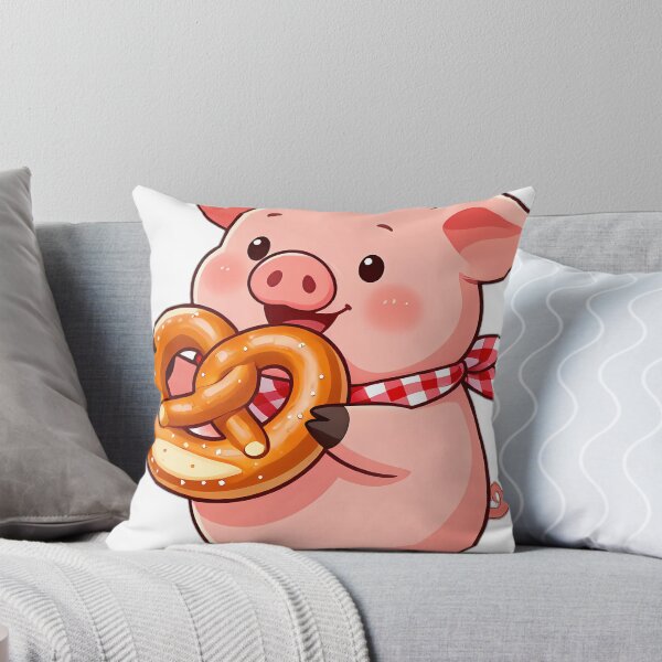 Item preview, Rosy Piglet Munching Big Bavarian Pretzel designed and sold by pumsquare.