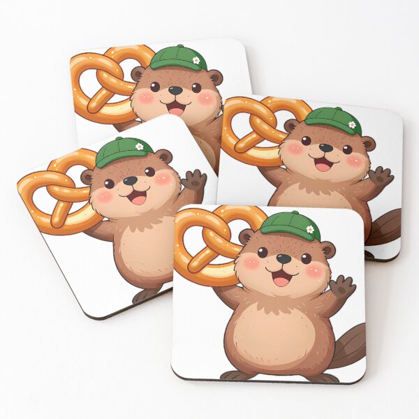 Item preview, Baby Beaver Carrying Giant Bavarian Pretzel designed and sold by pumsquare.