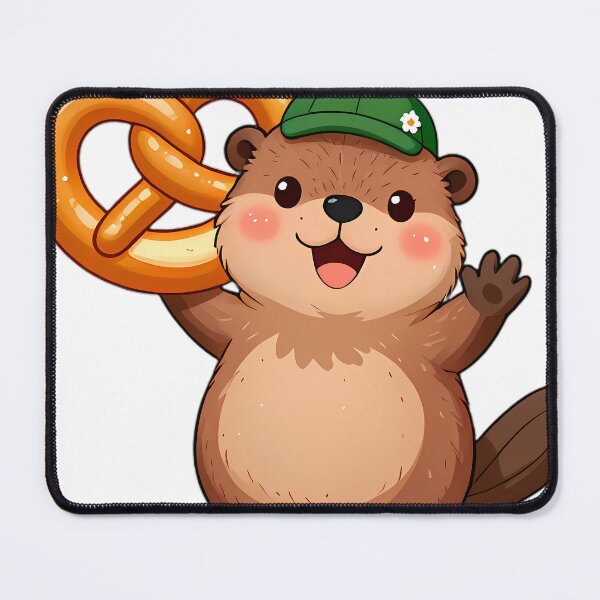 Item preview, Baby Beaver Carrying Giant Bavarian Pretzel designed and sold by pumsquare.