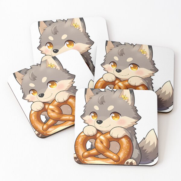 Item preview, Baby Wolf Pup Resting on Giant Bavarian Pretzel designed and sold by pumsquare.