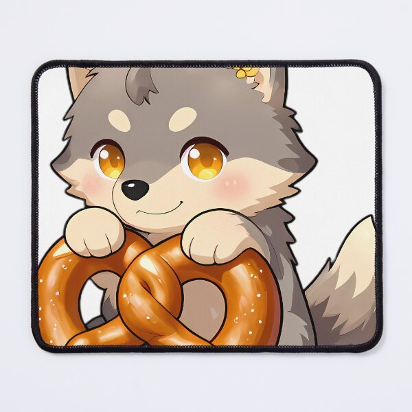 Item preview, Baby Wolf Pup Resting on Giant Bavarian Pretzel designed and sold by pumsquare.