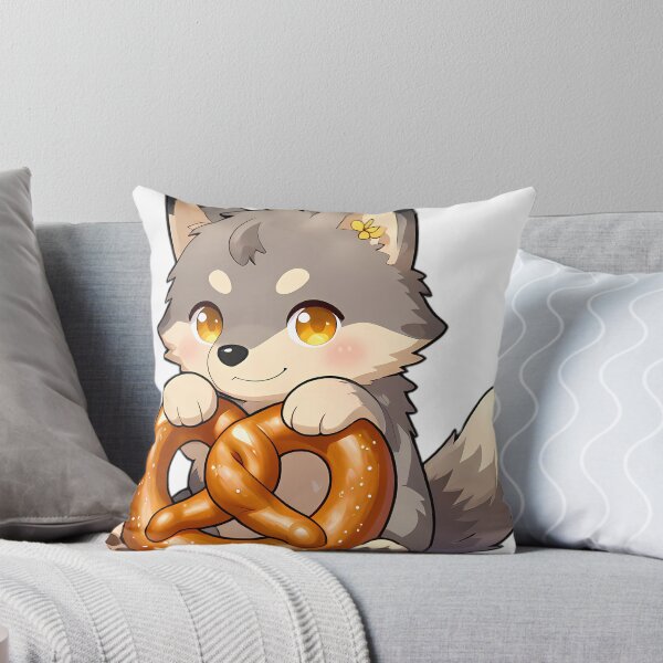 Item preview, Baby Wolf Pup Resting on Giant Bavarian Pretzel designed and sold by pumsquare.