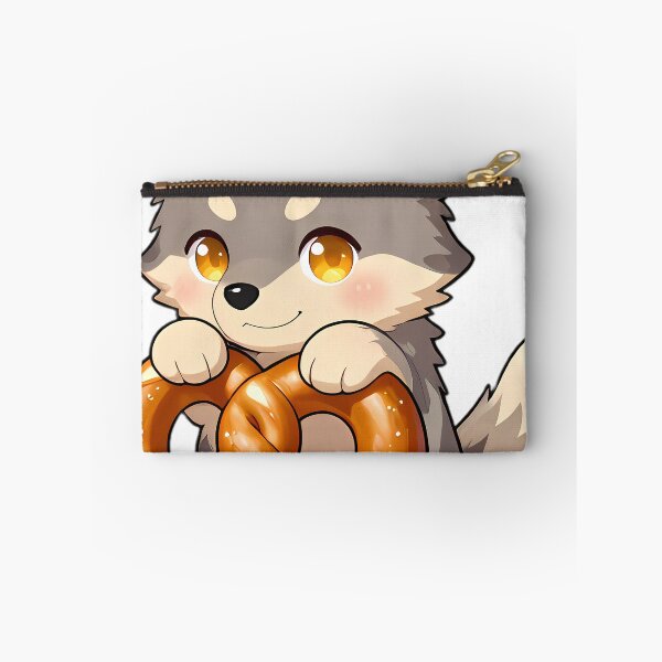 Item preview, Baby Wolf Pup Resting on Giant Bavarian Pretzel designed and sold by pumsquare.