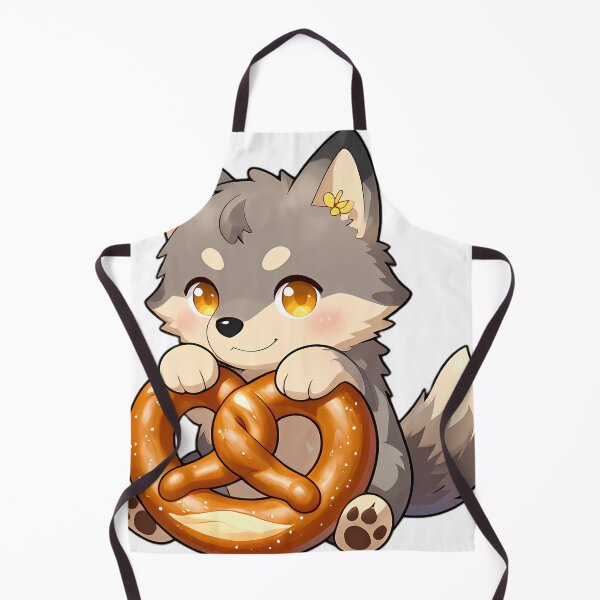 Item preview, Baby Wolf Pup Resting on Giant Bavarian Pretzel designed and sold by pumsquare.