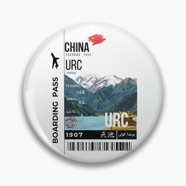 Item preview, China Boarding Pass Stylized Heavenly Lake  designed and sold by InkWhirl.