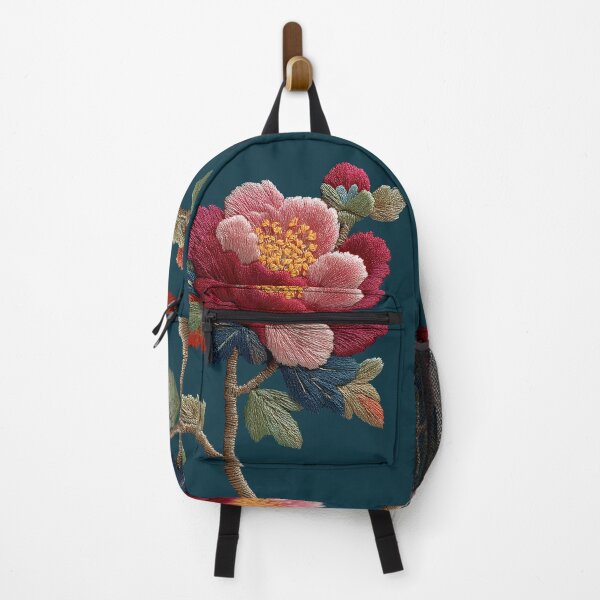 Item preview, Elegant Red Peony Embroidery Floral Art designed and sold by colorful-white.