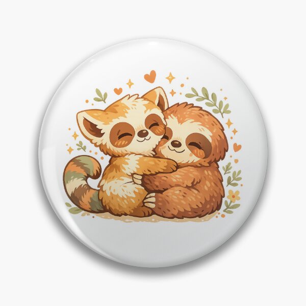 Item preview, Cute Red Panda and Sloth Hug Best Friends Woodland Animal Art Design designed and sold by inkoutninja.