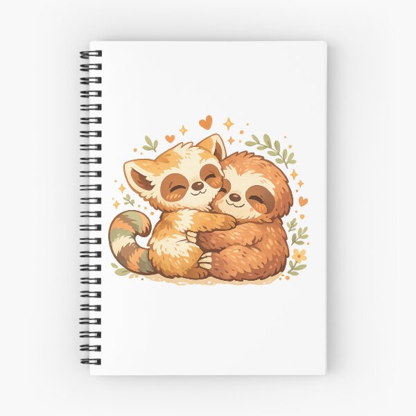 Item preview, Cute Red Panda and Sloth Hug Best Friends Woodland Animal Art Design designed and sold by inkoutninja.